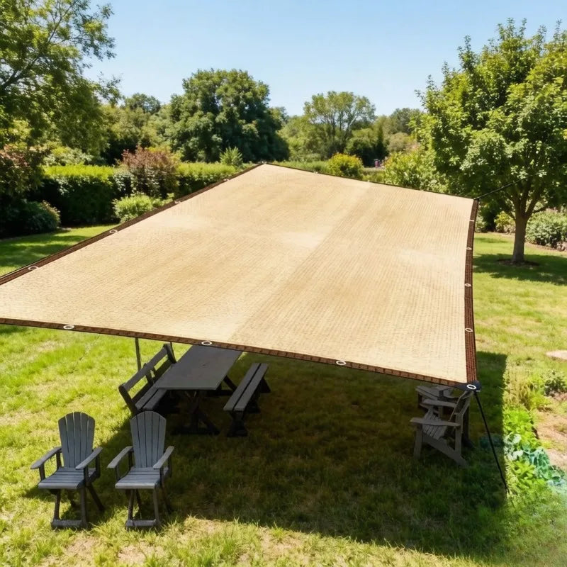 Heavy-Duty PE Sun Shade Sail – UV Block Beige Patio Net Sun Shade Sail Axl