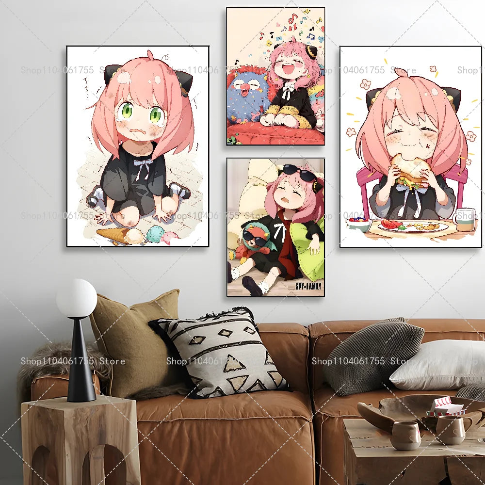 Spy x Family Anya Anime Poster – Waterproof Self-Adhesive Wall Art Anime Wall Poster Axl