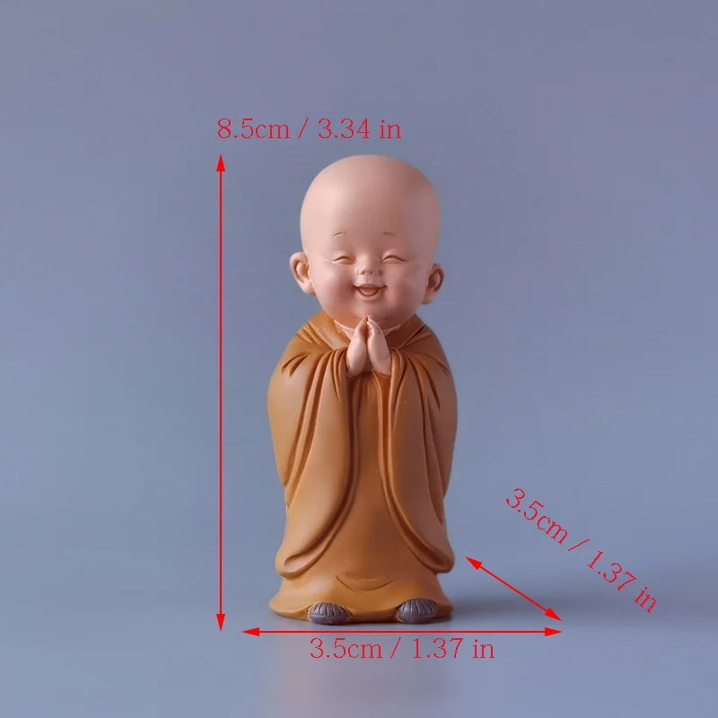 Resin Little Monk Mini Statue – Handmade Home Decor Gift Decorative Figurine Axl 03