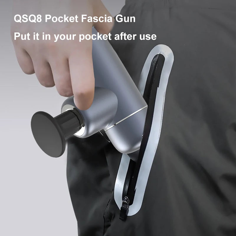Portable Mini Massage Gun – Aluminium Alloy Fascia Gun, 4 Heads Percussion Massage Gun Axl