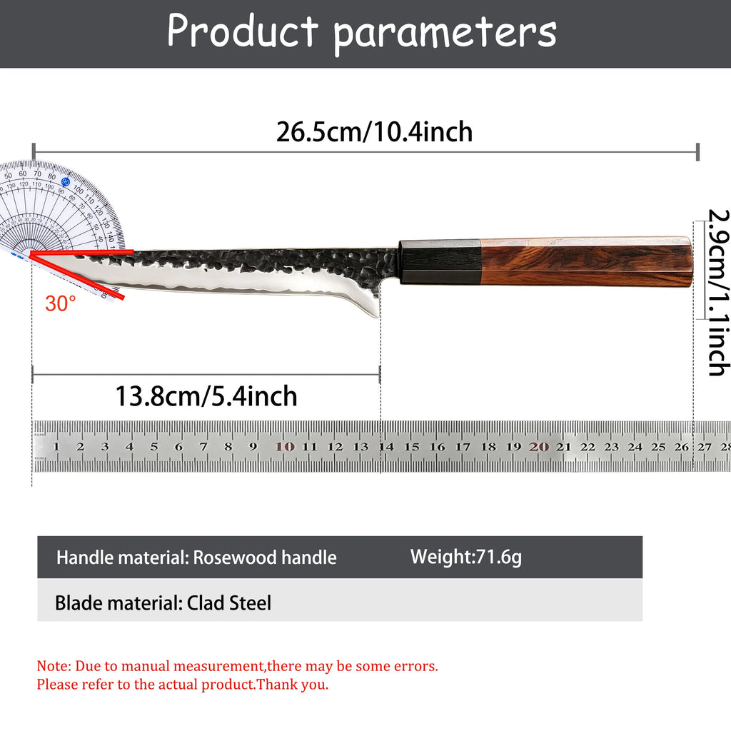 Hand Forged Hammered Japanese Boning Knife – Stainless Steel Japanese Boning Knife Axl