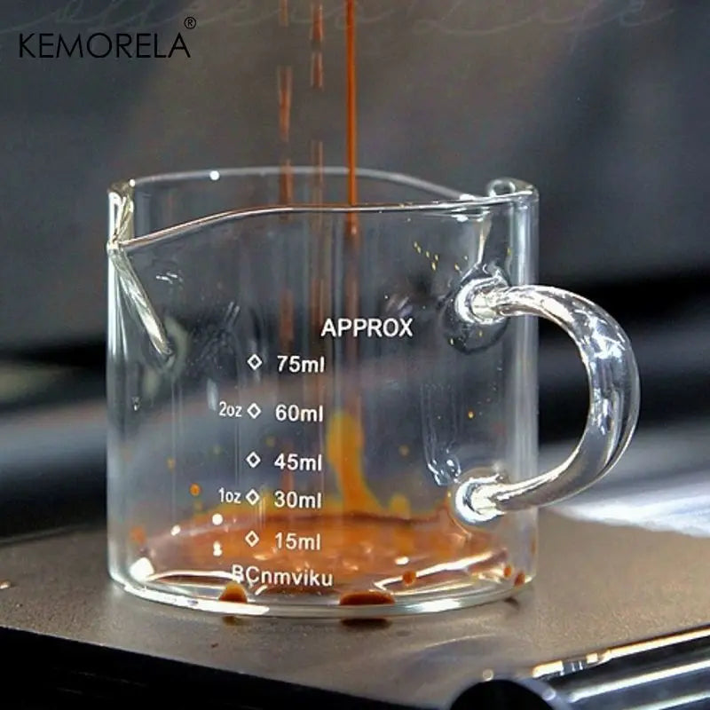 Glass Measuring Cup with Handle – 75ml & 150ml Espresso Cup Glass Measuring Cup Axl