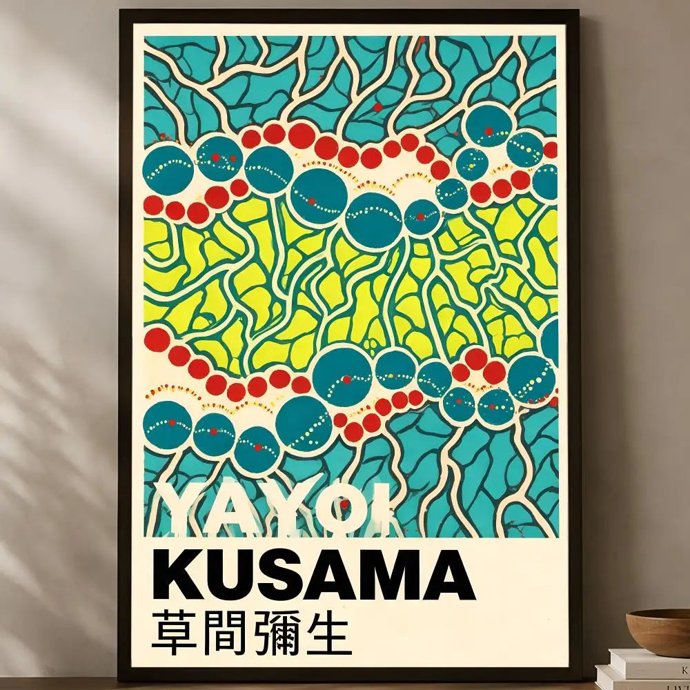 Yayoi Kusama Wall Art Poster – Self-Stick Waterproof HD Wall Art Poster Axl White09 15X20cmNoframe