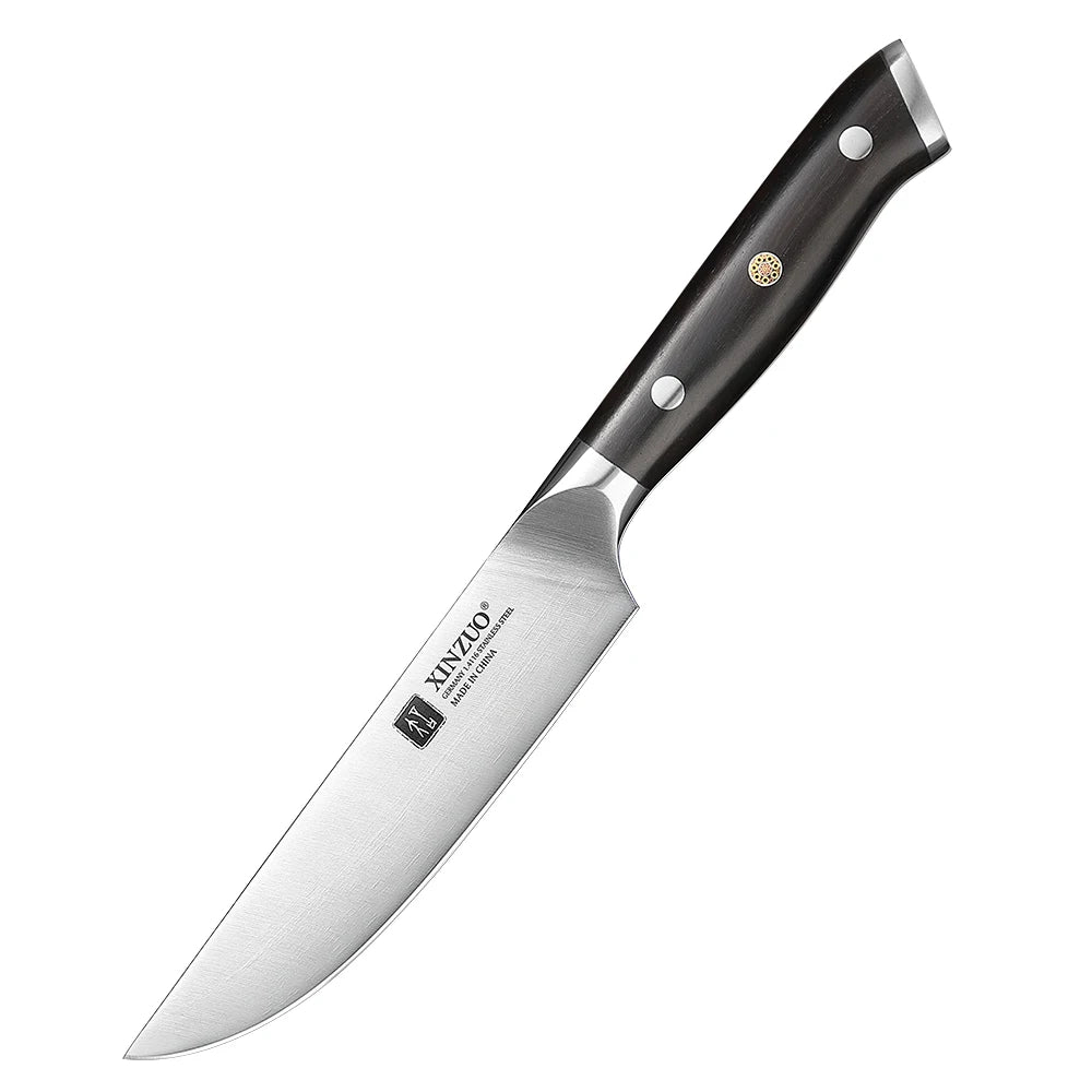 XINZUO Yu 8-Piece Knife Set | 1.4116 Steel & Ebony Handle Kitchen Knife Set Axl 1pc Steak Knife