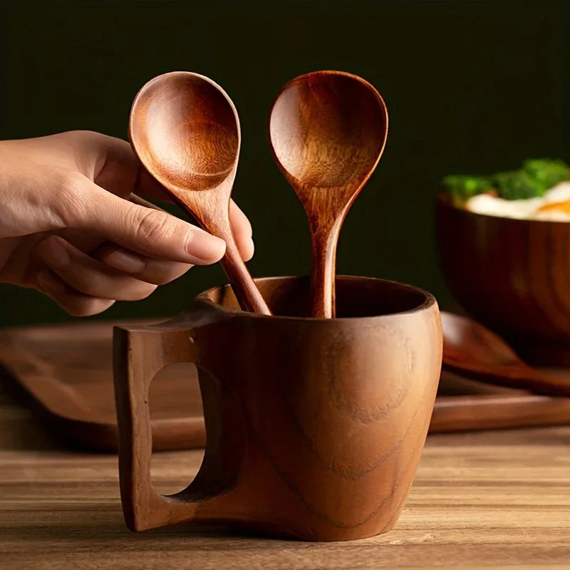 Modern Reusable Wooden Spoon Set – Coffee, Dessert & Dinner Wooden Spoon Set Axl
