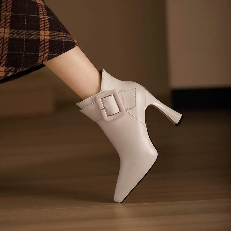 YBQJOO Women's Pointed Toe Ankle Boots – Stiletto Heel Pumps Women's Ankle Boots Axl