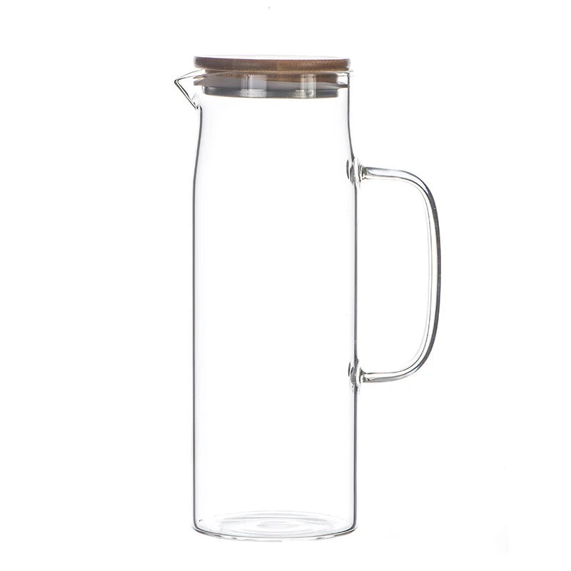 KEMORELA Glass Kettle 1L/1.5L – Bamboo Lid & BPA-Free Filter Glass Kettle Jug Axl