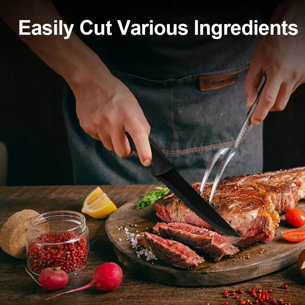 Serrated Steak Knives Set | 8.5" Stainless Steel – 2 to 8 Pc Steak Knife Set Axl