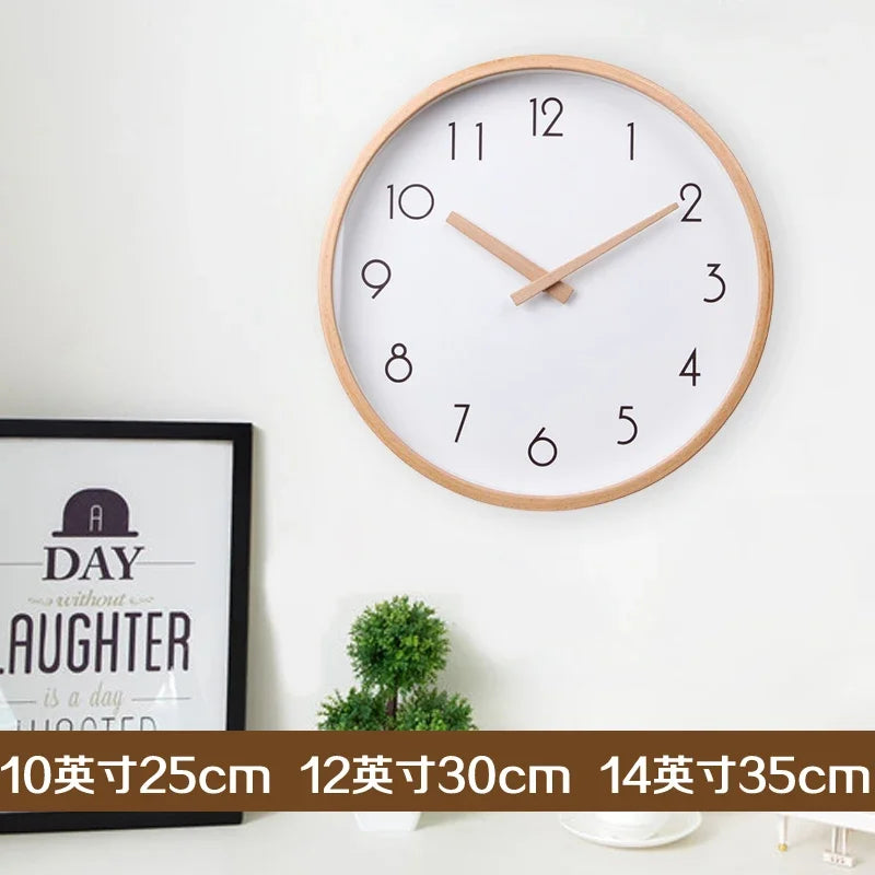 Nordic Wood Wall Clock – Silent Quartz Modern Home Decor Wall Clock Axl