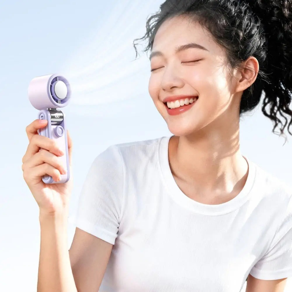 Foldable Handheld Fan – USB-C Rechargeable, 199-Speed Digital Portable Handheld Fan Axl