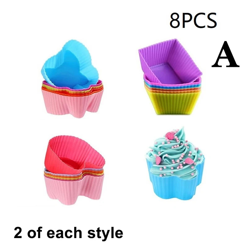 8-Piece Silicone Bento Box Dividers & Cupcake Liners for Kids Bento Box Dividers Axl A