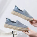 Women's Breathable Mesh Flat Slip-On Shoes | Summer Casual Women's Flat Shoes Axl Blue 35