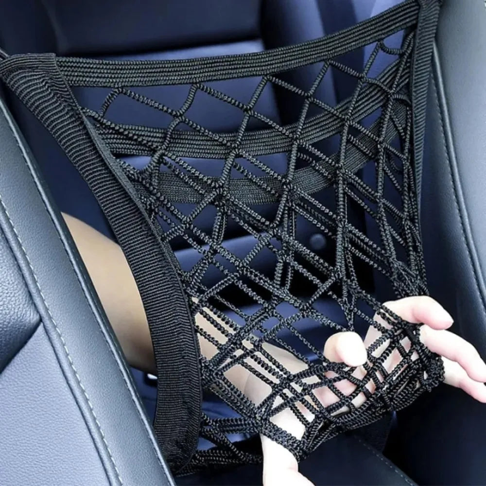 Car Mesh Storage Bag Between Seats – Pet & Child Barrier Car Seat Organizer Axl