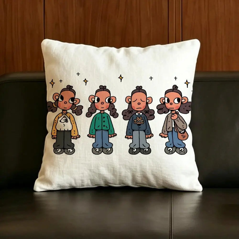 Natural Linen Cushion Cover Set | Printed Pillow Cover 6 Sizes Linen Cushion Cover Axl