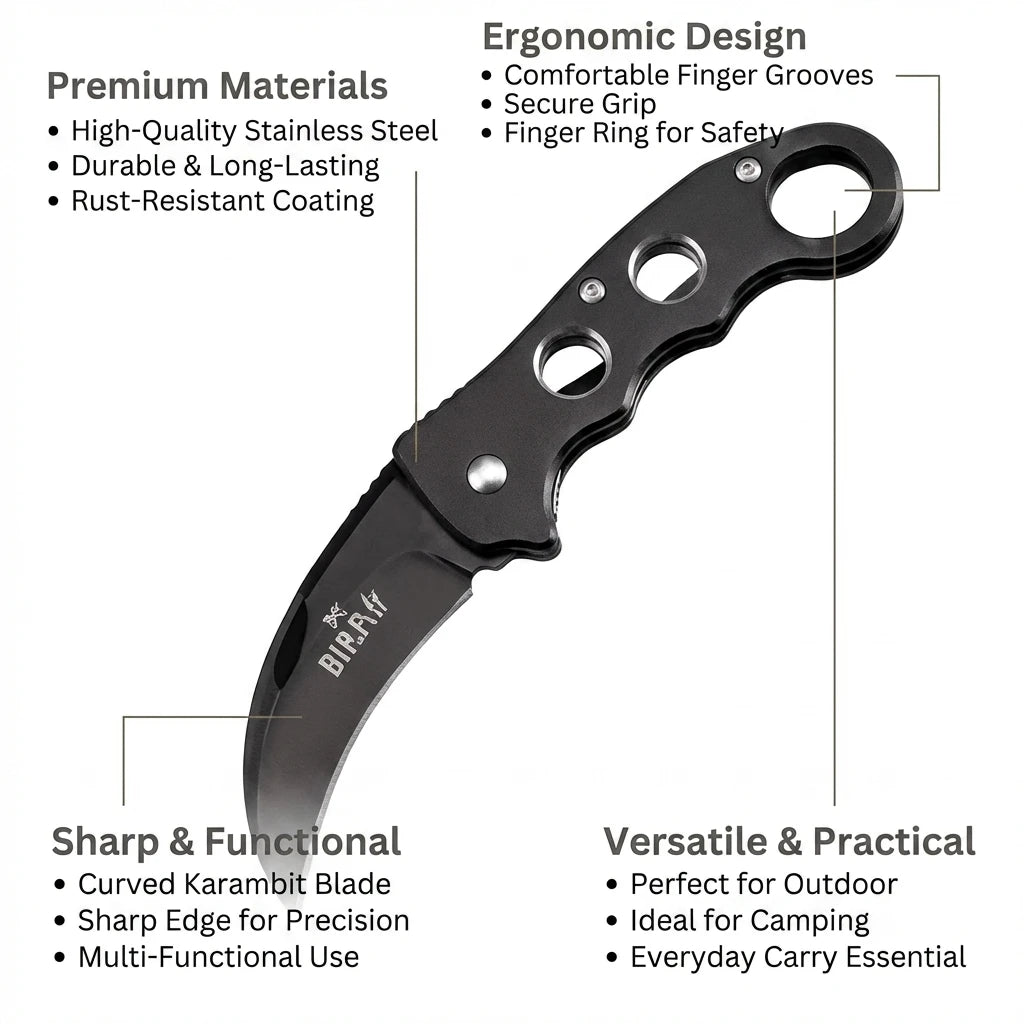 YRIDEFE Folding Pocket Knife – Stainless Steel EDC Camping Blade Folding Pocket Knife Axl