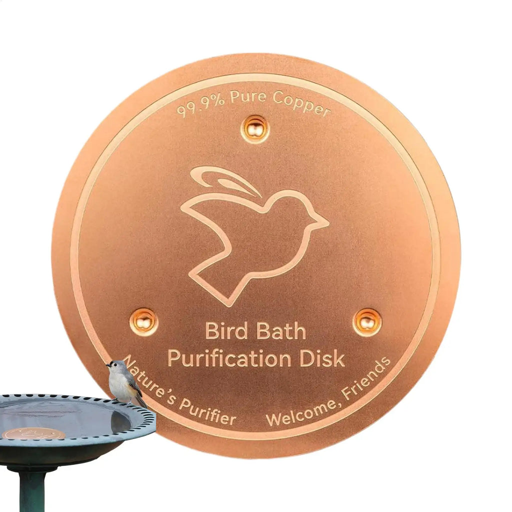 Copper Bird Bath Disk – Outdoor Triple-Point Support Water Bowl Bird Bath Dish Axl