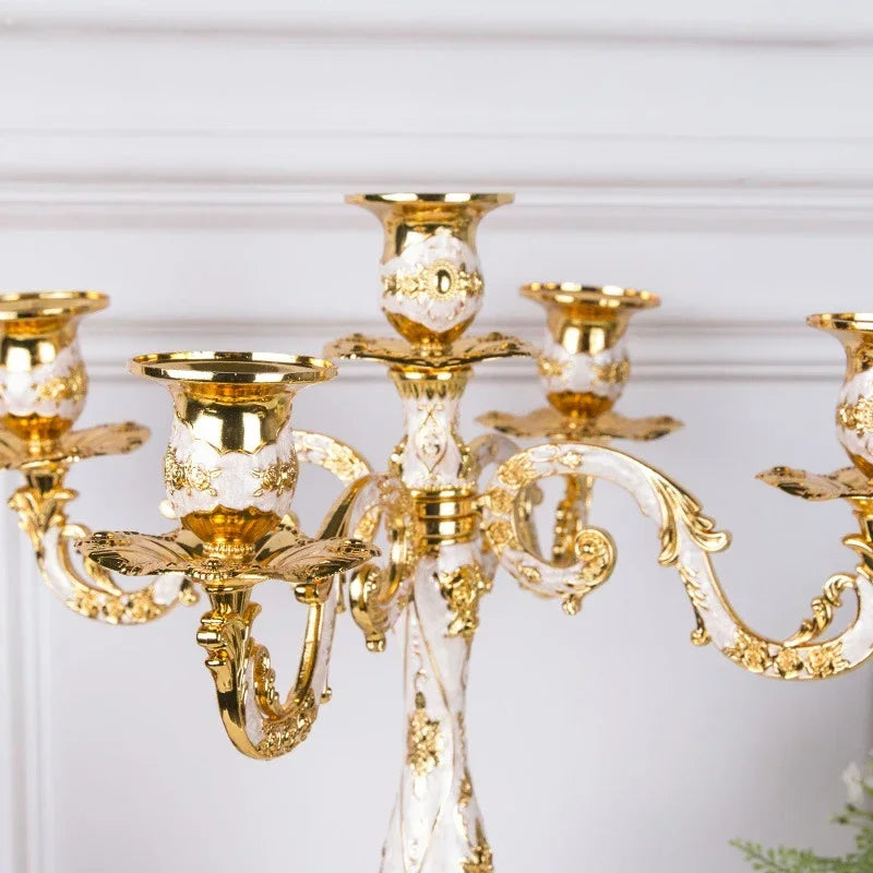 Vintage Multi-Arm Zinc Alloy Candle Holder – Elegant Home Decor Candle Holder Axl