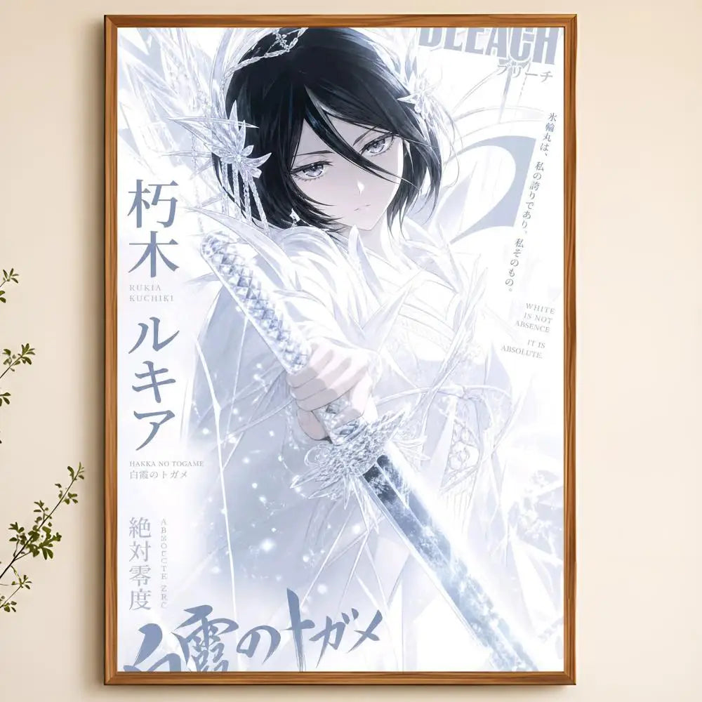Rukia Kuchiki Anime Wall Poster | HD Self-Adhesive Decor Anime Wall Poster Axl White13 40X50cmNoframe