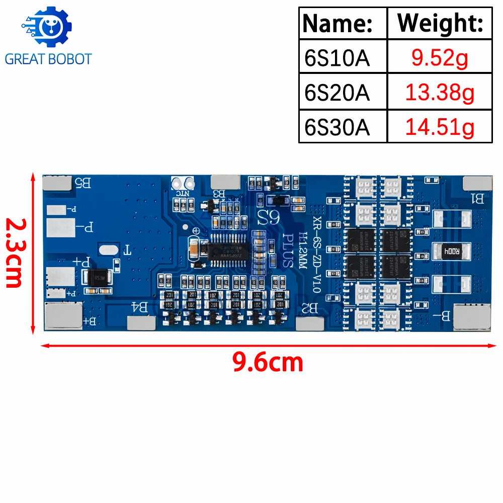 6S BMS 10A/20A/30A 22.2V 18650 Li-ion Battery Protection Board Battery Protection Board Axl