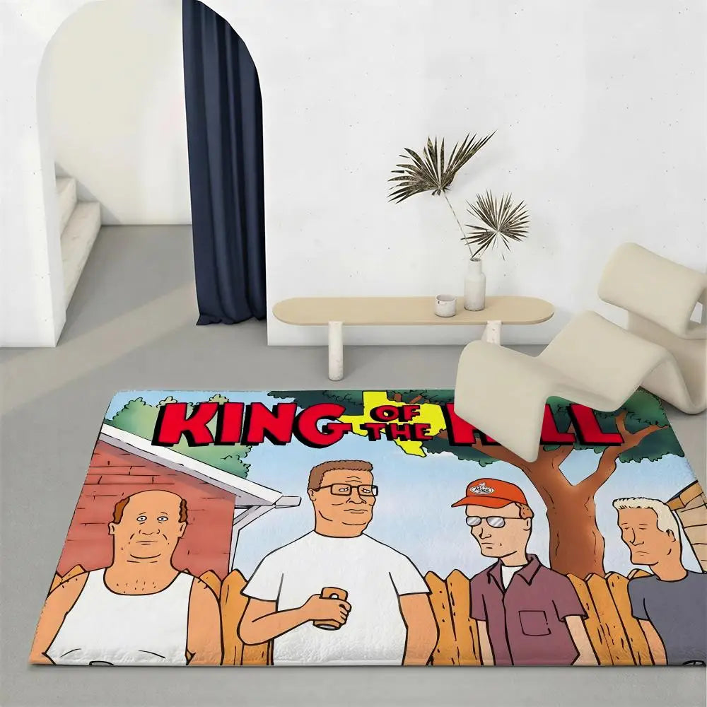 King of the Hill Flannel Floor Mat – Non-Slip Indoor Rug Flannel Floor Mat Axl White2 120x160cm