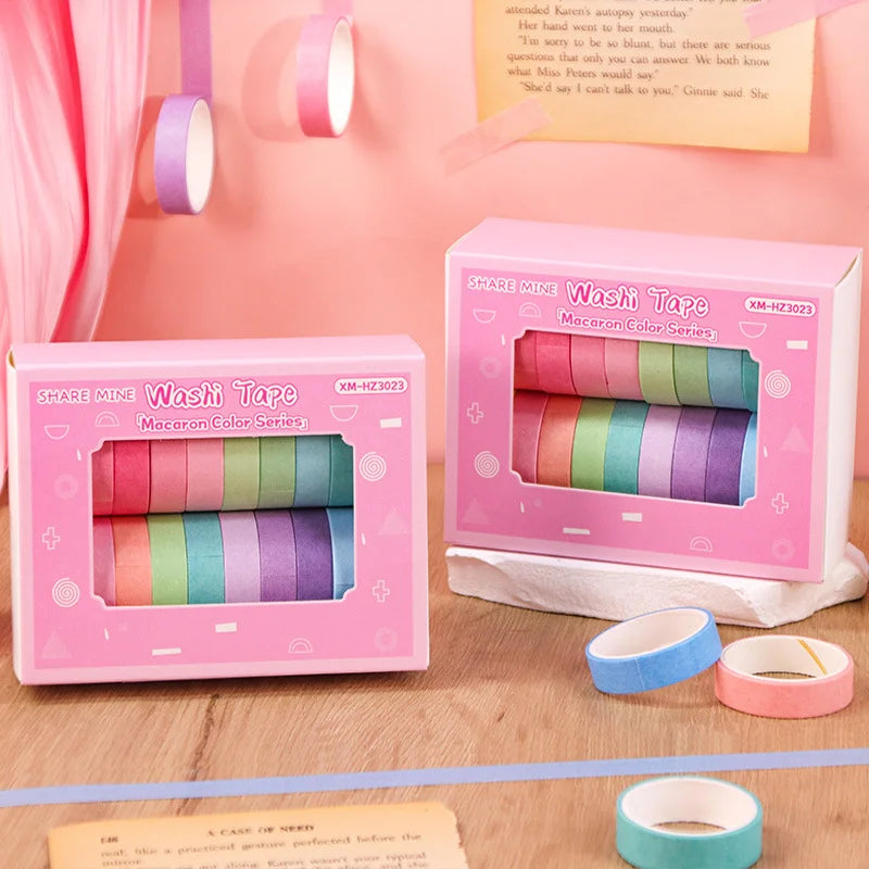 20-Roll Washi Tape Set – Thin Masking Tape for DIY & Crafts Washi Tape Set Axl