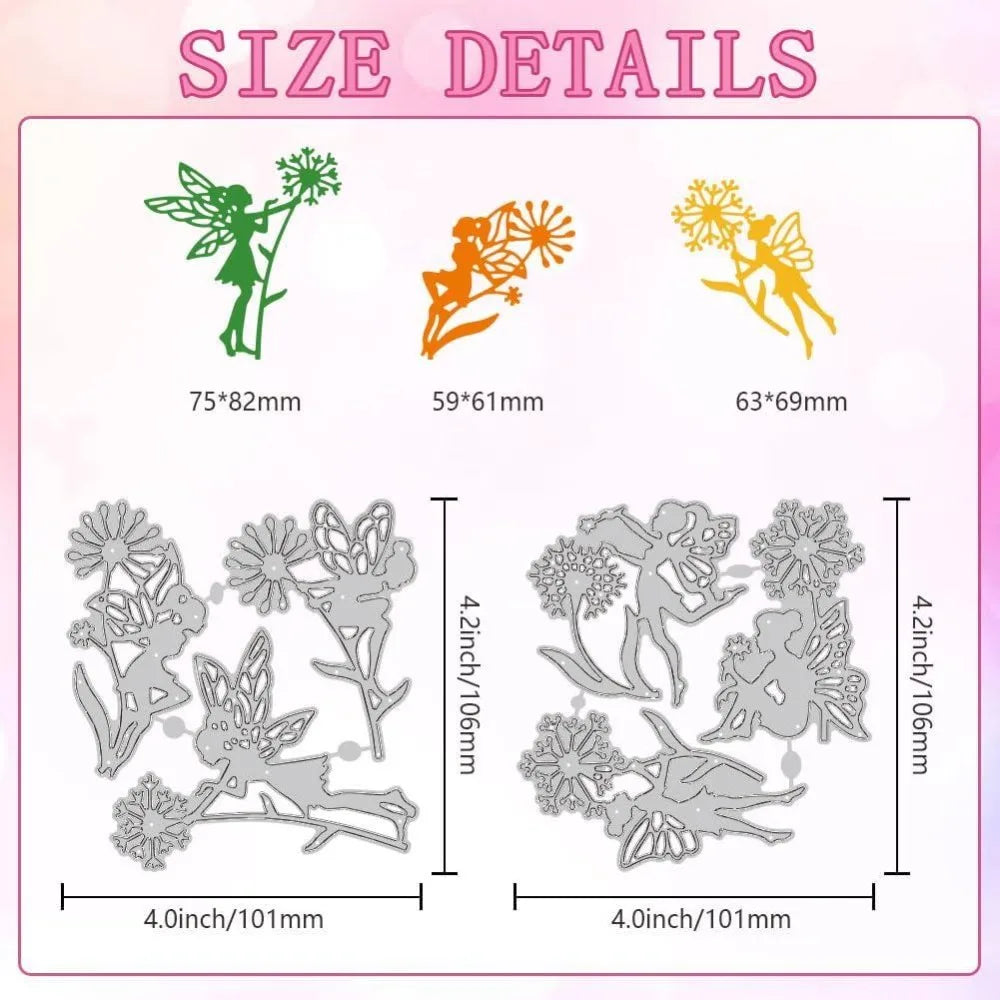 Dandelion Fairy Cutting Dies – 6 Styles Card Making Stencils Craft Cutting Dies Axl
