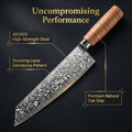 Damascus Chef Knife – 67-Layer 40CR13 Steel & Oak Handle Damascus Chef Knife Axl Kitchen knife