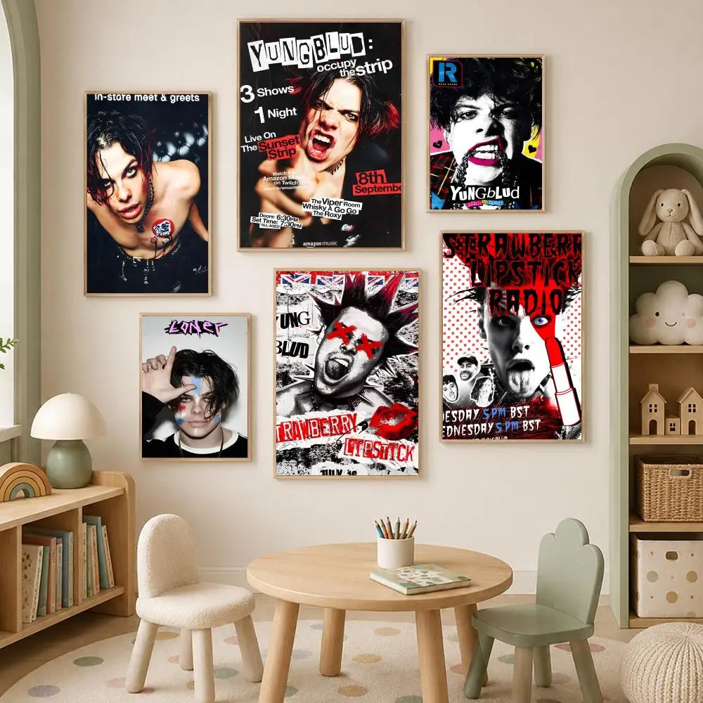 Yungblud HD PVC Self-Stick Wall Poster – Waterproof Decor Wall Art Poster Axl