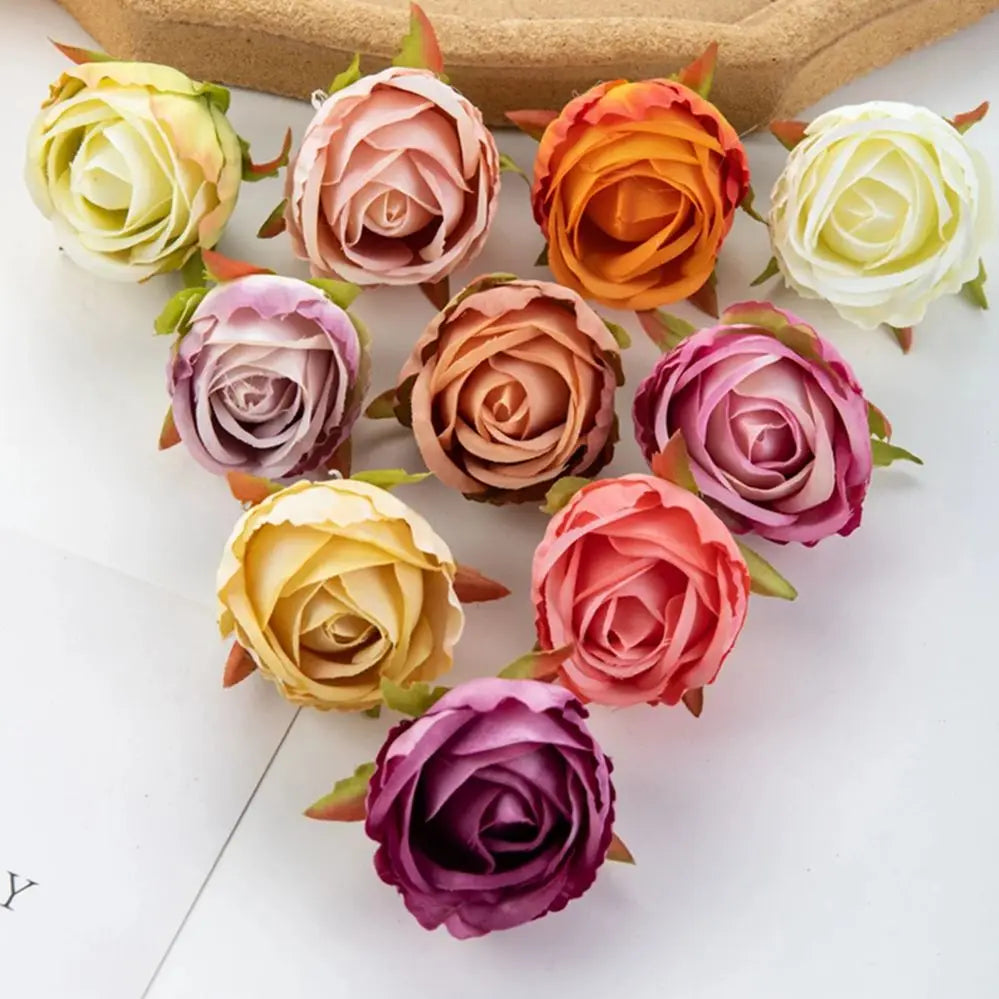 Silk Artificial Rose Heads 10/20 Pcs – Wedding & Home Decor Artificial Silk Flowers Axl