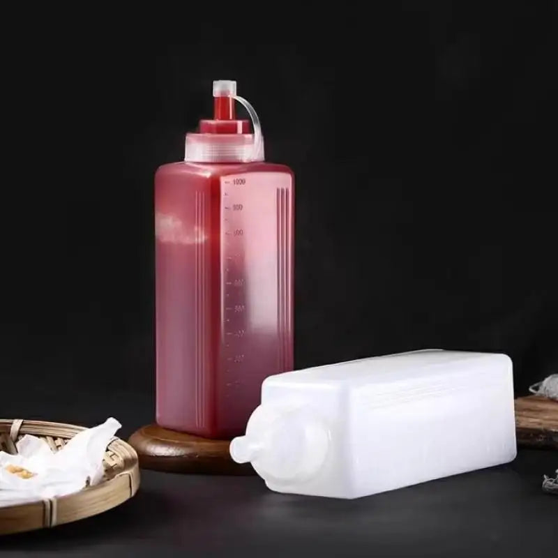 Squeeze Sauce Bottles 600/800/1000ml – Wide Mouth Condiment Dispenser Squeeze Sauce Bottle Axl