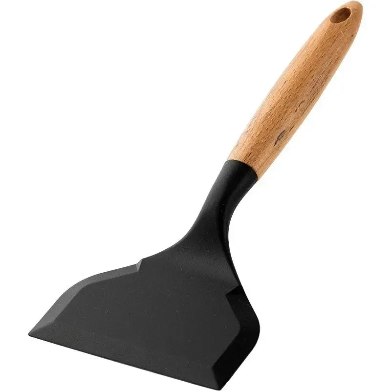 Wide Silicone Spatula – Non-Stick Pizza Shovel & Kitchen Tool Silicone Spatula Axl black