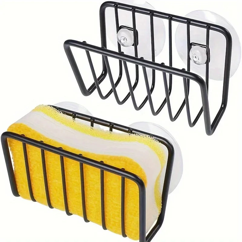 Kitchen Sink Suction Sponge Holder – Steel Sink Organizer Sink Sponge Holder Axl