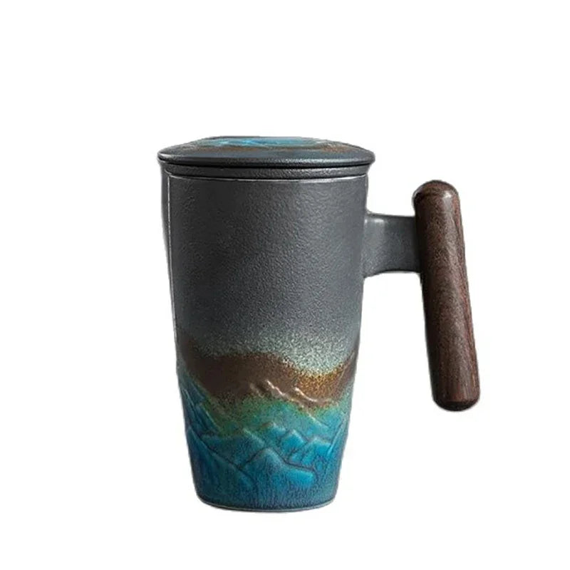 Large Ceramic Tea Mug with Lid & Filter – Kung Fu Tea Cup Ceramic Tea Mug Axl