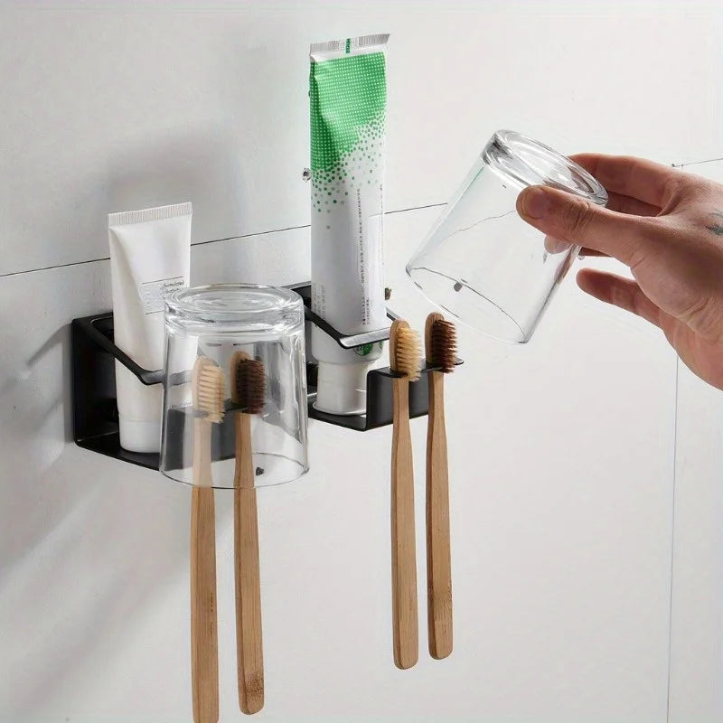 Stainless Steel Toothbrush & Toothpaste Holder | Bathroom Cup Toothbrush Holder Axl
