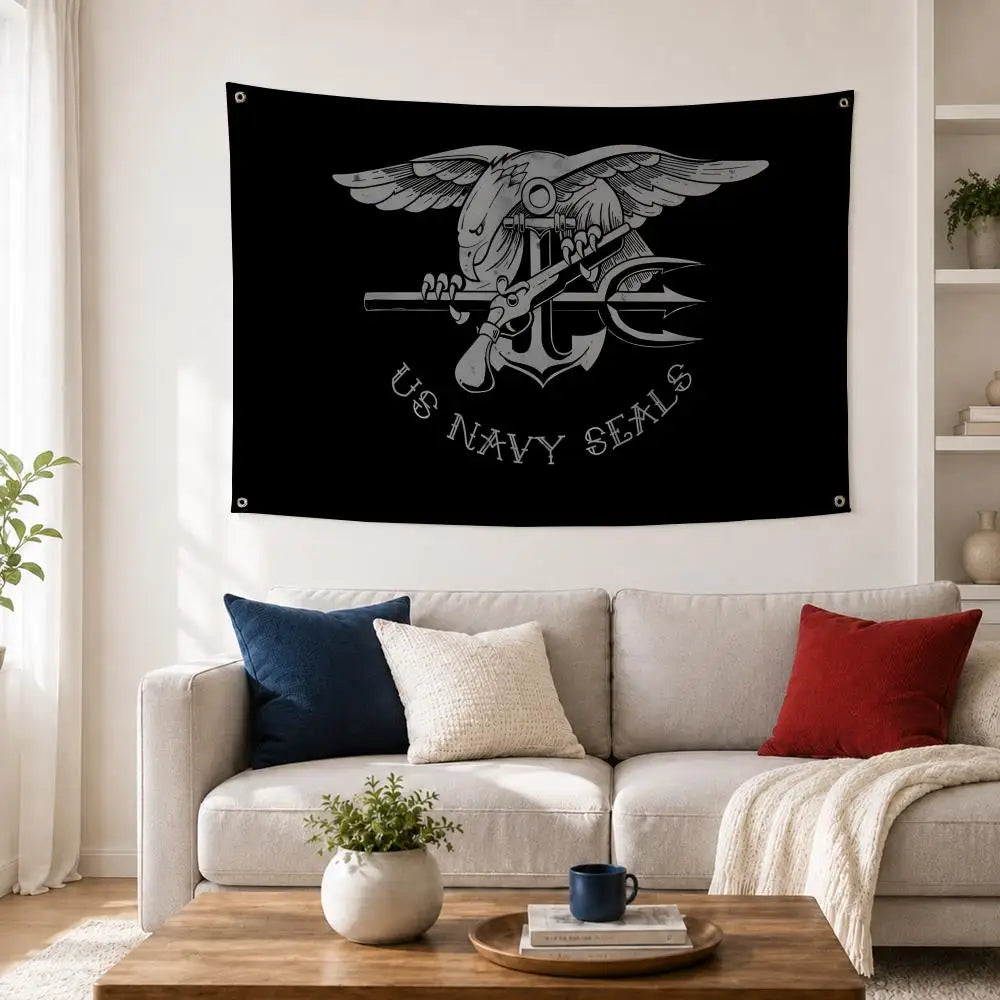 US Navy SEALs Flag – Indoor & Outdoor Wall Banner | 6 Sizes Decorative Flag Banner Axl