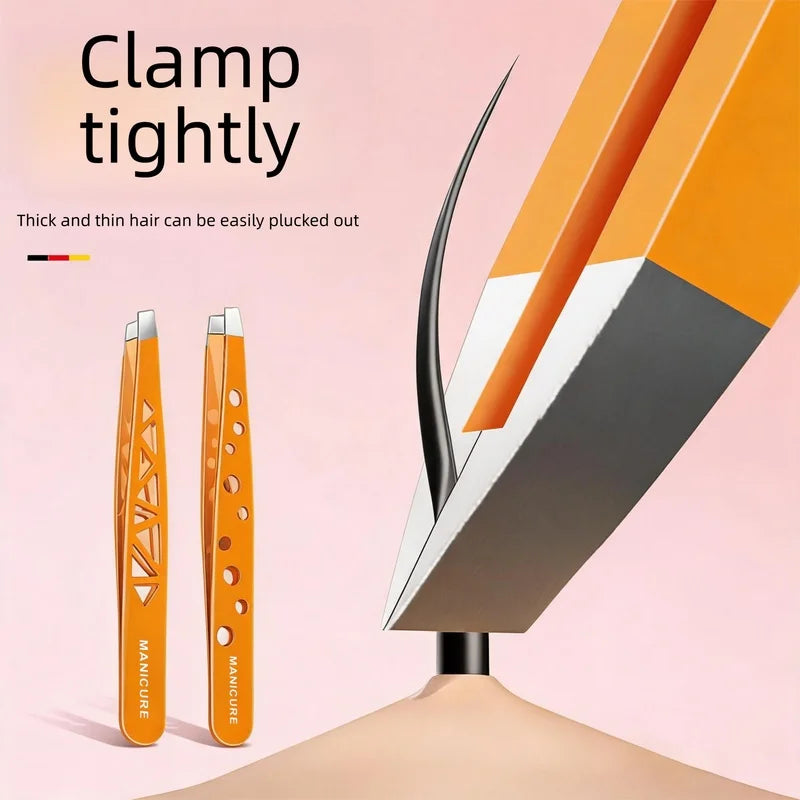 Stainless Steel Slant Tip Eyebrow Tweezers | Makeup Tool Eyebrow Tweezers Axl