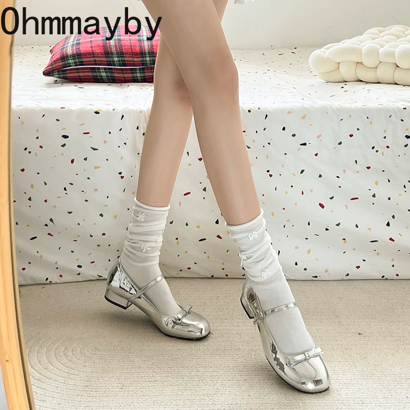 Women's Mary Jane Pumps – Butterfly-Knot Square Heel Dress Shoe Mary Jane Pumps Axl