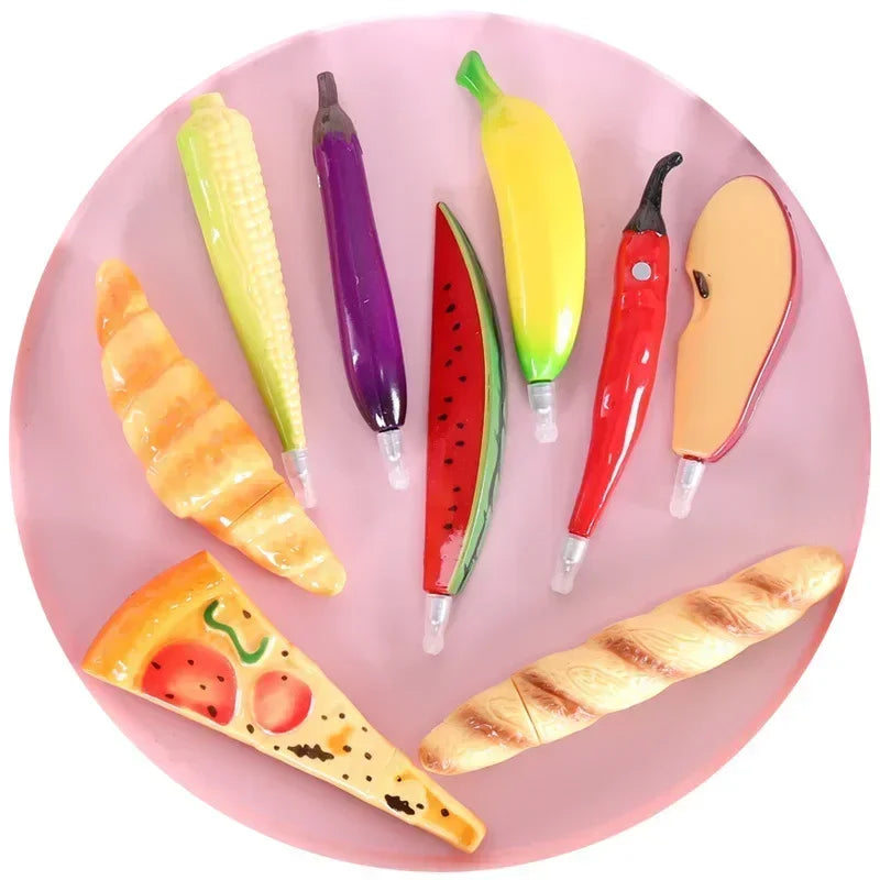 3D Food-Shaped Novelty Ballpoint Pens – Fruit, Bread & Veggie Novelty Ballpoint Pen Axl