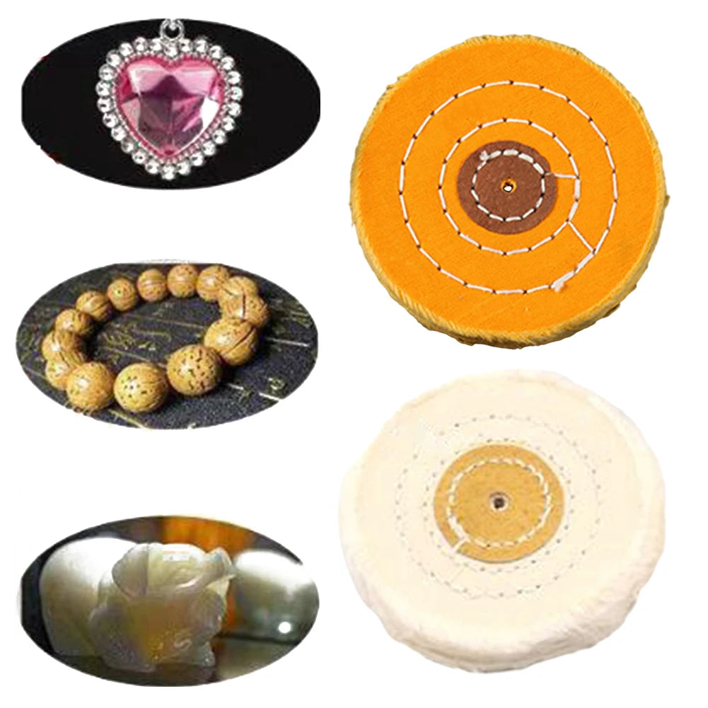 NEWONE 100mm Cloth Buffing Wheel – 4" Polishing Pad for Grinder Buffing Polishing Wheel Axl