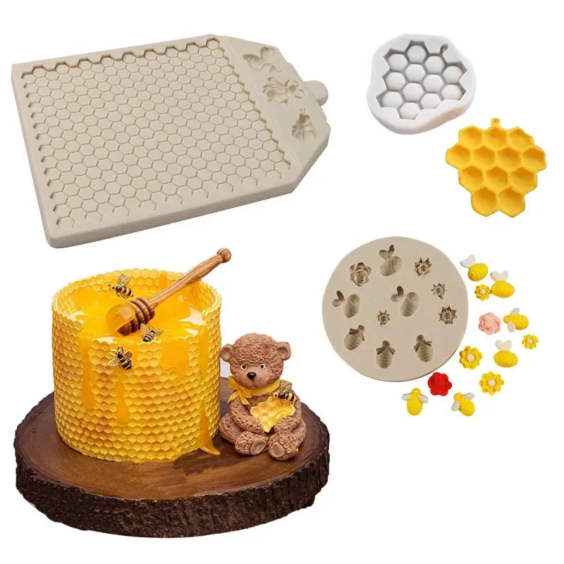 Honeycomb Bee Silicone Mold – Fondant Chocolate Baking Mould Silicone Baking Mold Axl