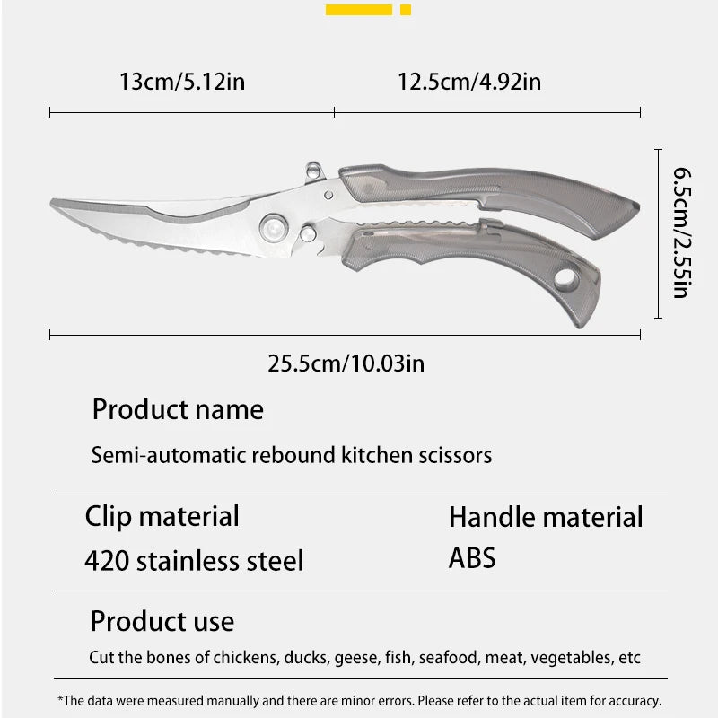 Ultra-Sharp Kitchen Scissors – Meat, Bone, Fish & Poultry Kitchen Scissors Axl