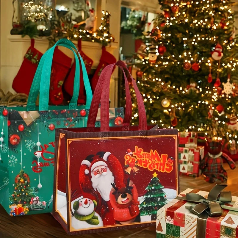 Large Reusable Christmas Gift Bags – Santa, Tree & Snowman Christmas Gift Bags Axl