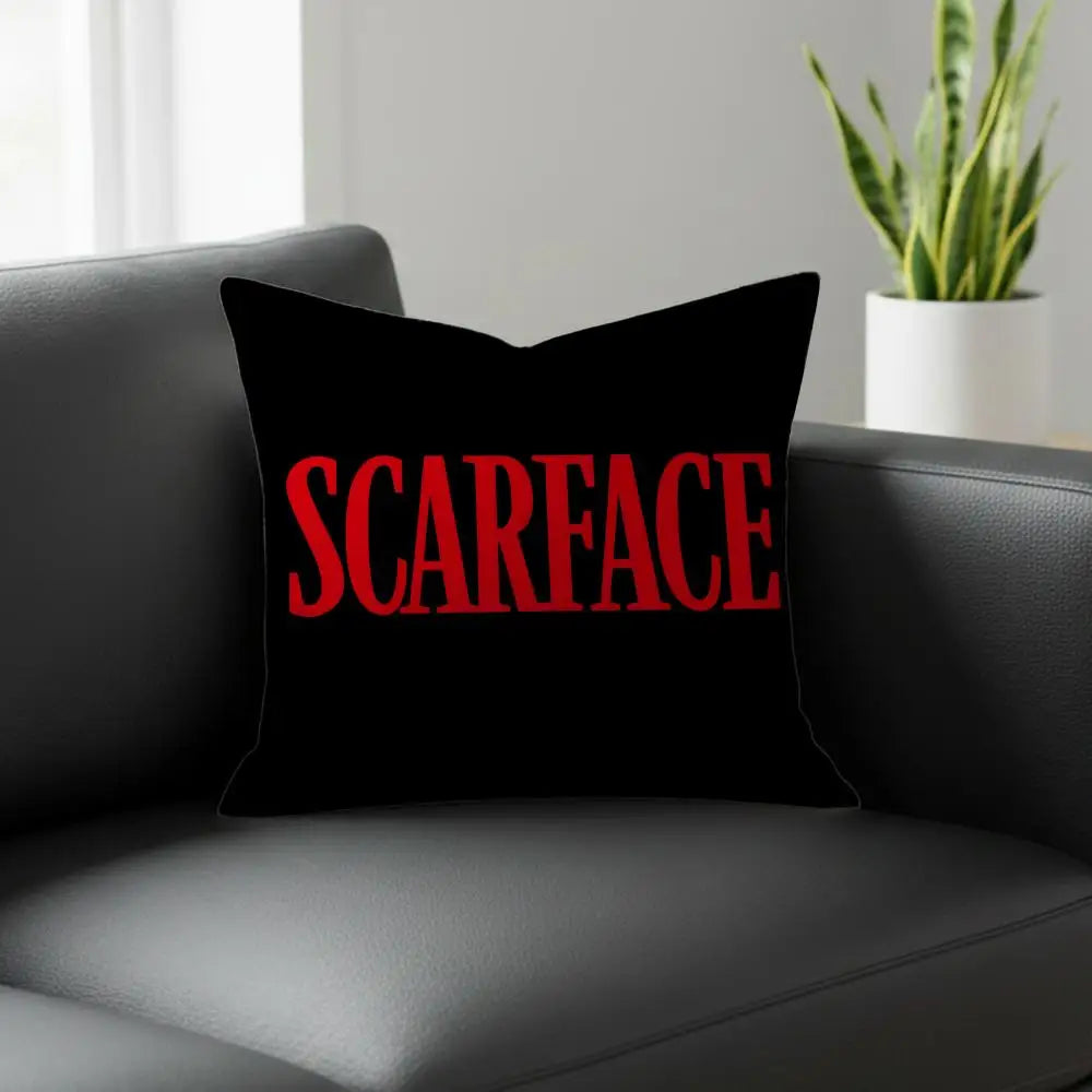 Scarface Linen Cushion Cover | Movie Print Pillowcase Set Decorative Cushion Cover Axl White5 60X60cm