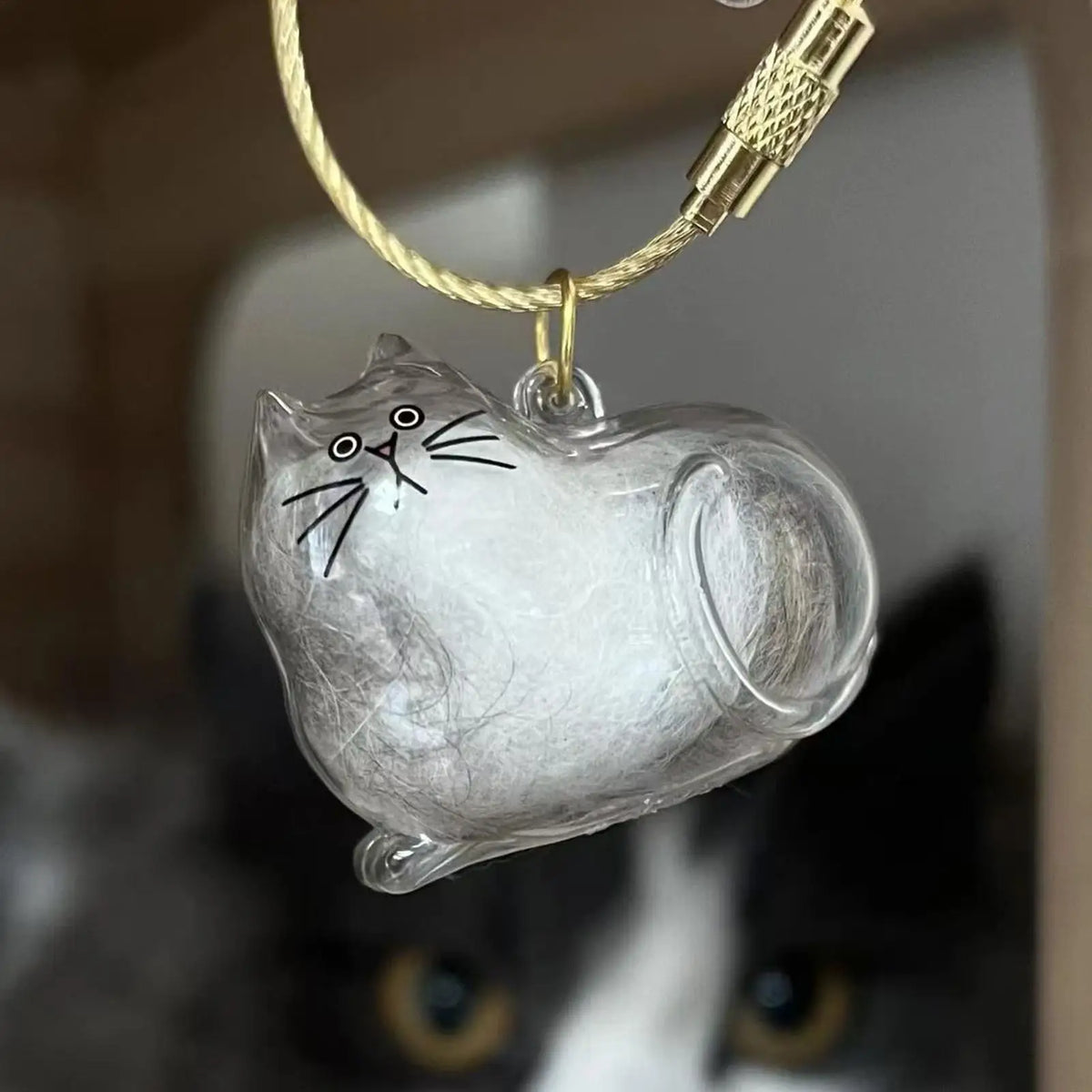 Cat Hair Storage Pendant Keychain – Pet Memorial Keepsake Pet Memorial Keychain Axl