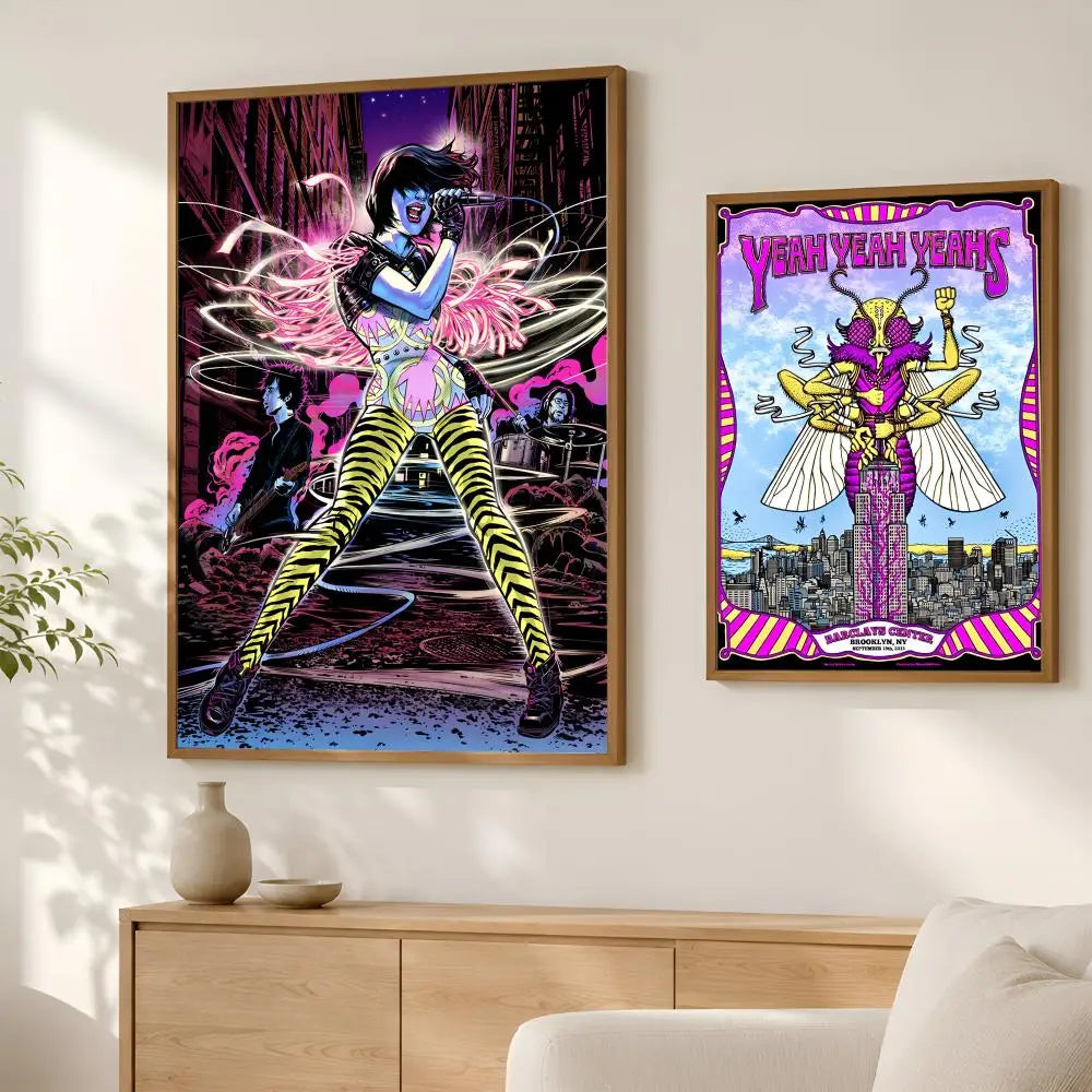 Yeah Yeah Yeahs Poster – Self-Stick HD Waterproof Wall Art Music Wall Poster Axl