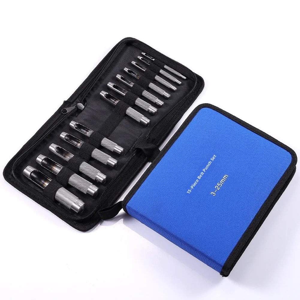 Round Hole Punch Cutter Set 12/15 Pc – Leather & Belt Tool Leather Punch Set Axl