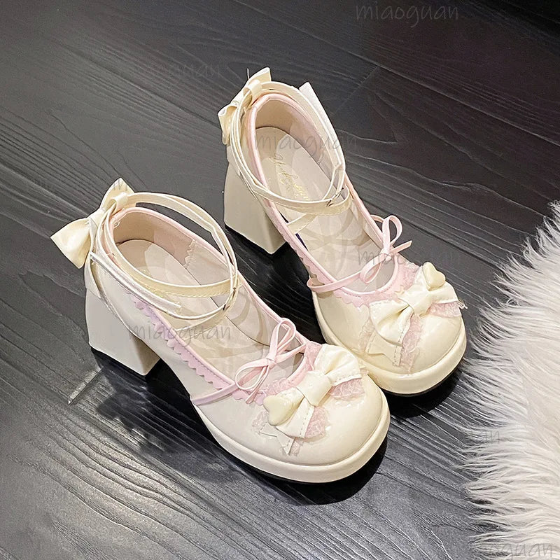 Sweet Lolita Mary Jane Platform Pumps – Chunky Bow Heels Platform Mary Jane Pumps Axl