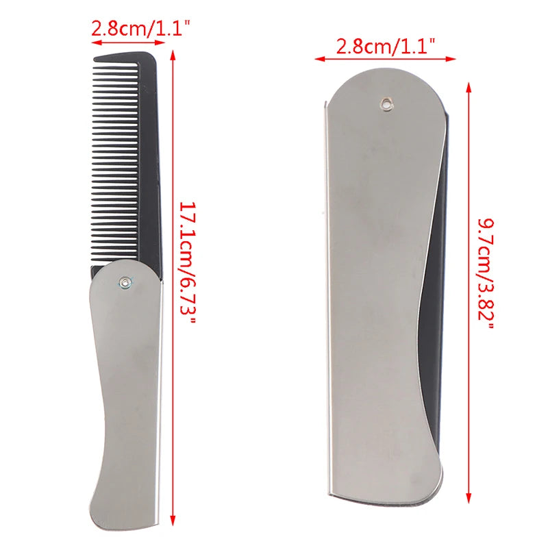 Portable Foldable Metal Pocket Comb – Hair & Beard Grooming Folding Pocket Comb Axl