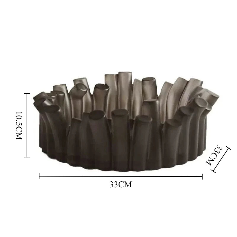 Minimalist Resin Decorative Fruit Bowl & Organizer Tray Decorative Tray Bowl Axl Grey