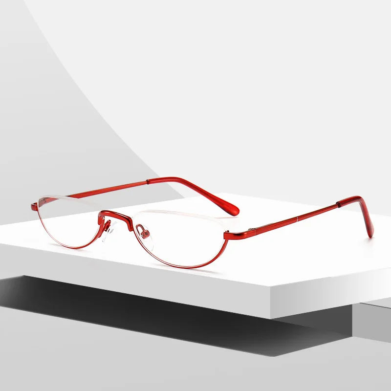 Half Moon Reading Glasses for Women – HD Metal Frame Readers Reading Glasses Axl